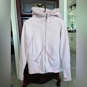 Fox Sasquatch Women’ Baby Pink Full Zip Sherpa Lined Hoodie Size Small